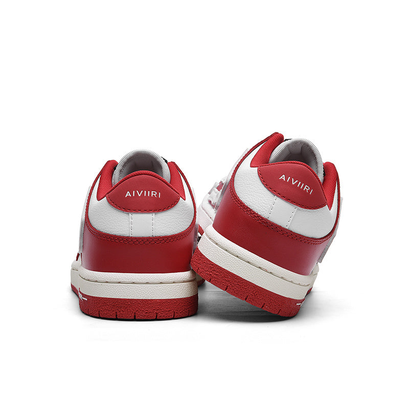 AIVIIRI Red and White Low-Top Sneakers MFS003-324