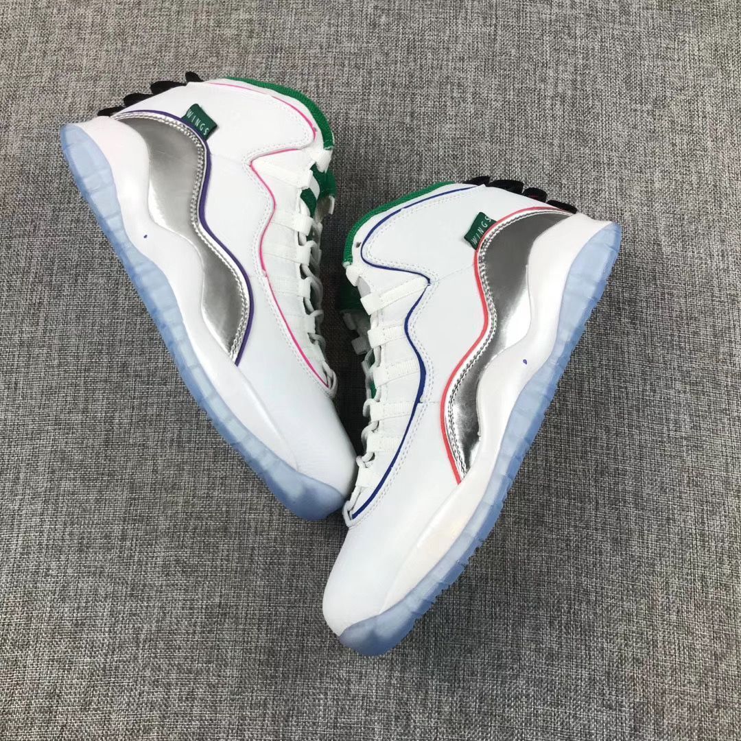 Air Jordan 10 Retro Wings White Multicolor Sneakers
