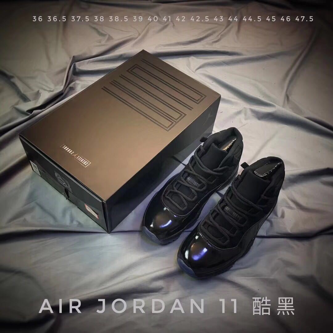 Air Jordan 11 Cap and Gown Black High-Top Sneakers