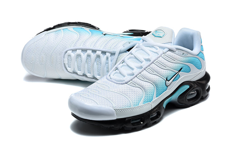 Nike Air Max Plus White and Aqua Sneakers