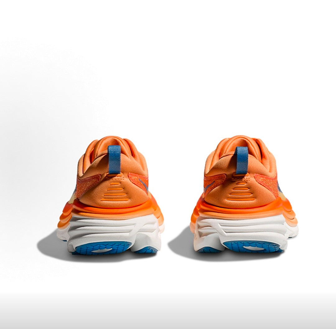 HOKA Bondi 8 Running Shoes in Orange and Blue