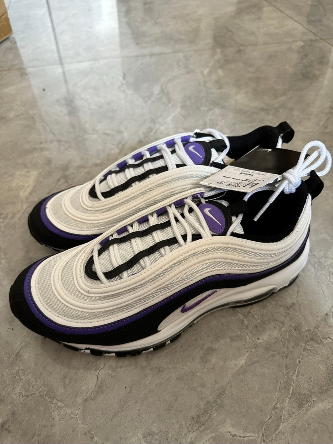 Nike Air Max 97 Sneakers Black White Purple 921826-109