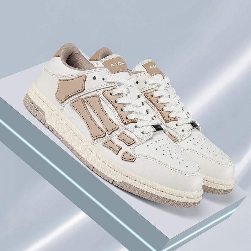 AMIRI Low-Top Sneakers in White and Beige