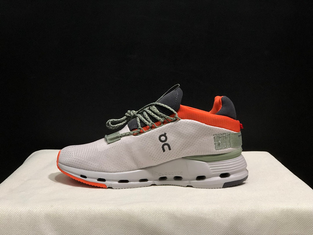 On Cloudnova 1 Sneakers, Silver and Orange