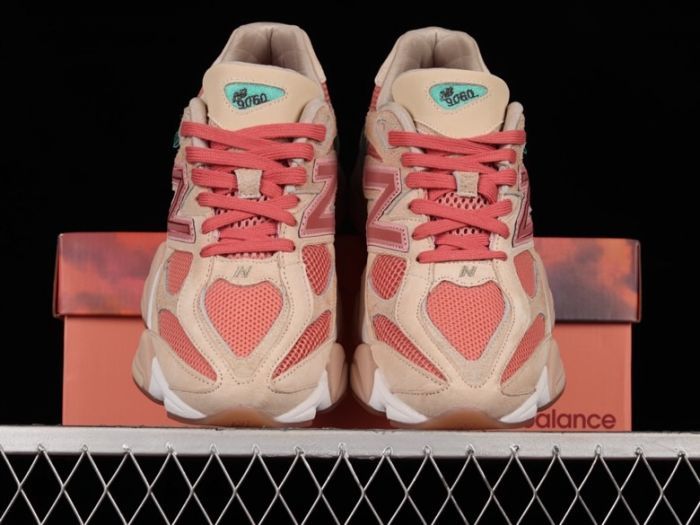 New Balance 9060JF1 Sneakers in Beige and Coral