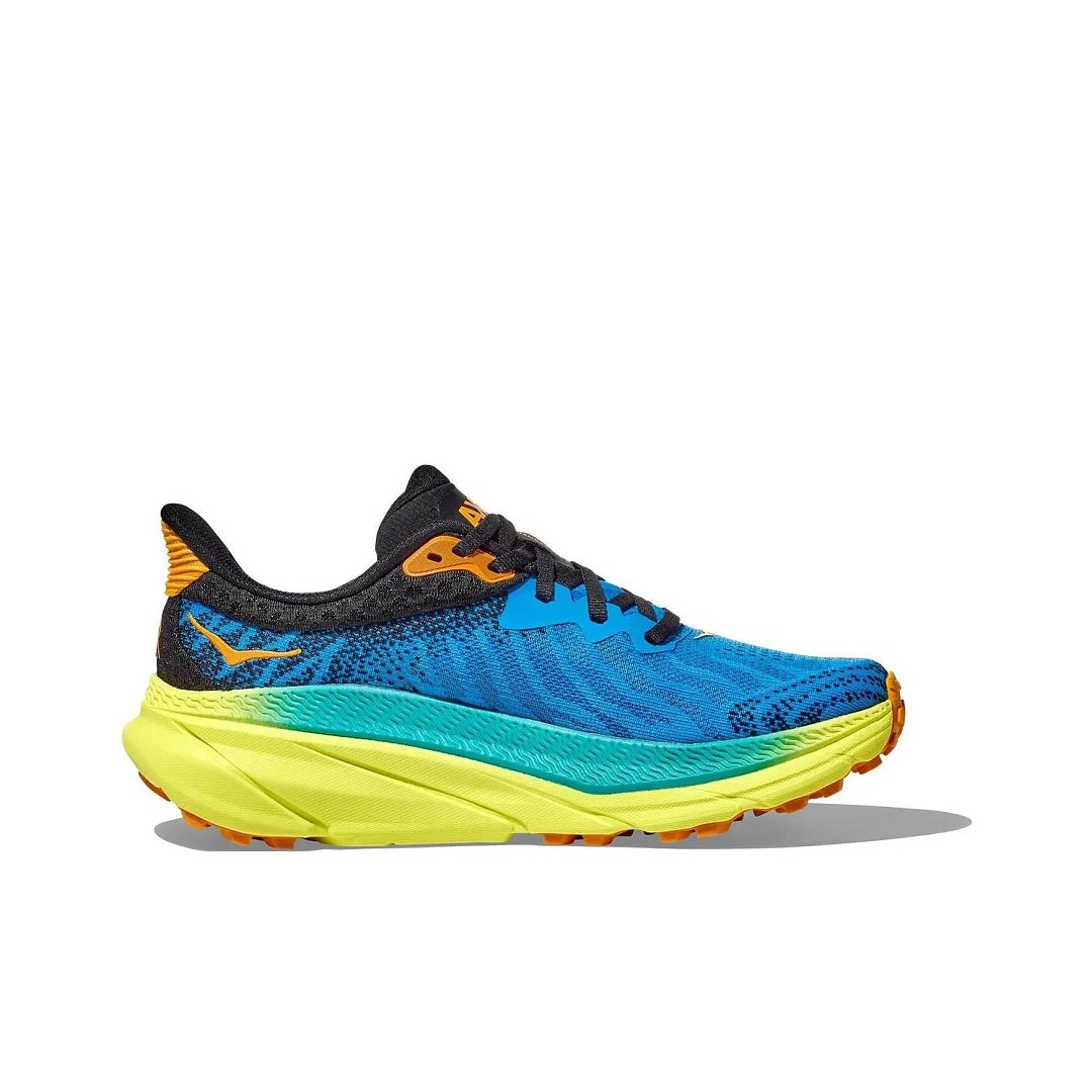HOKA Challenger 7 Trail Running Shoes Blue Yellow