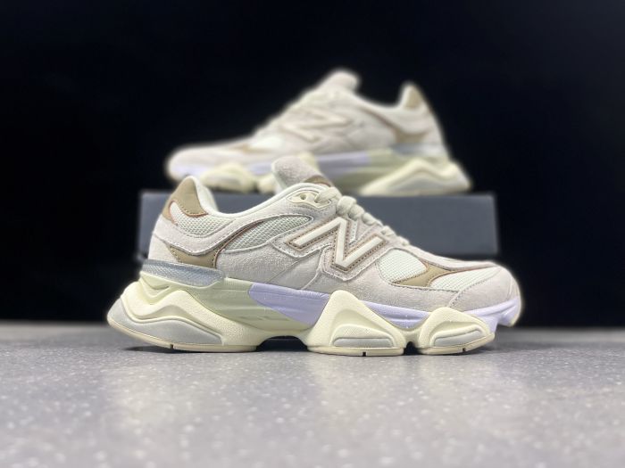 New Balance 9060 Sneakers in Cream and Lavender