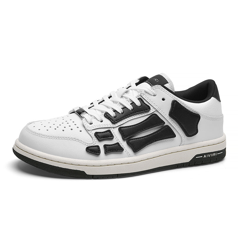 AIVIIRI MFS003-111 White and Black Low-Top Sneakers