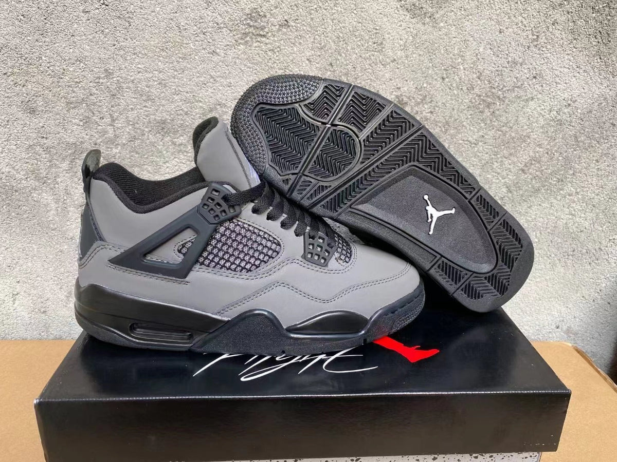 Jordan 4 Grey and Black Sneakers