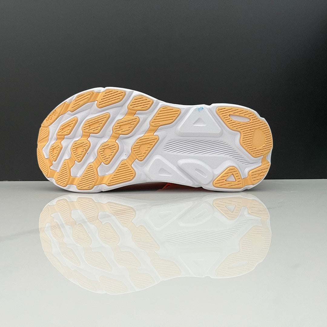 HOKA Clifton 9 Running Shoes, Orange and Blue
