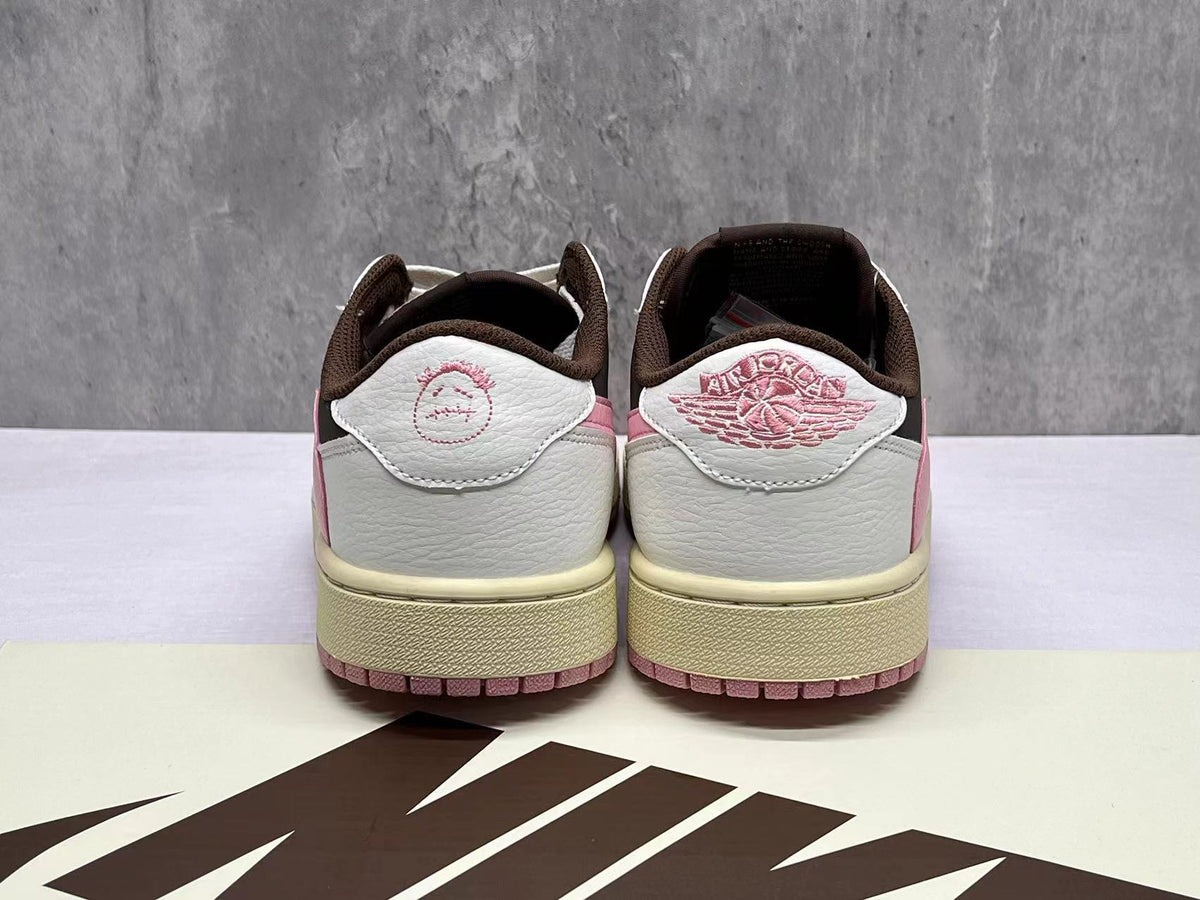 Jordan 1 Low Travis Scott Pink Brown Sneakers