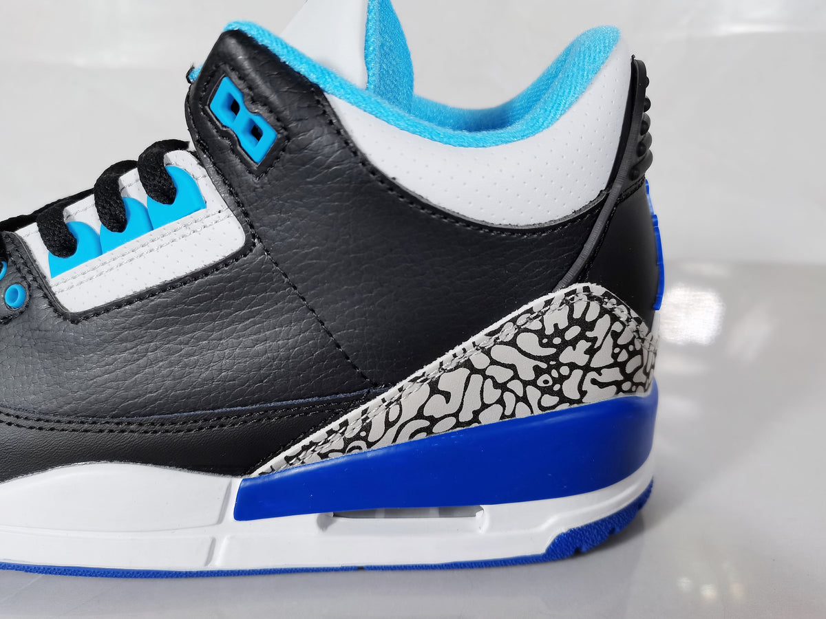 Air Jordan 3 Retro Black Blue Elephant Print Sneakers