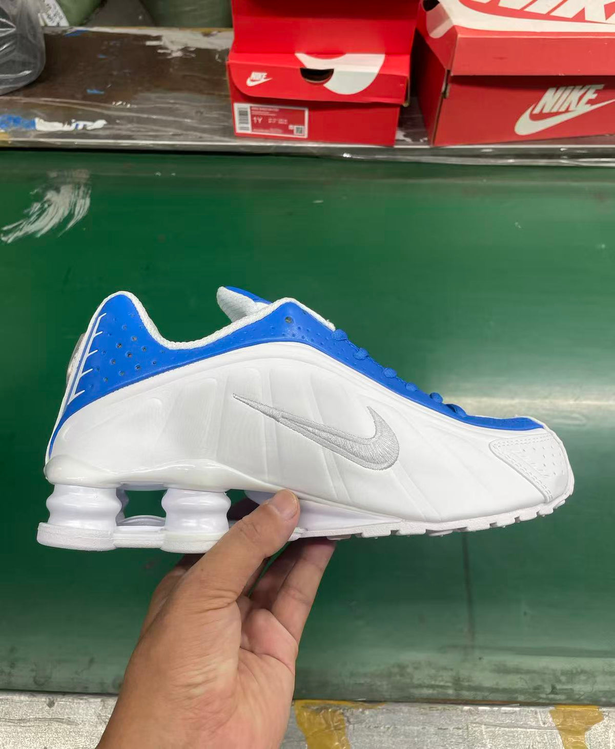 Nike Shox R4 Sneakers in Blue and White