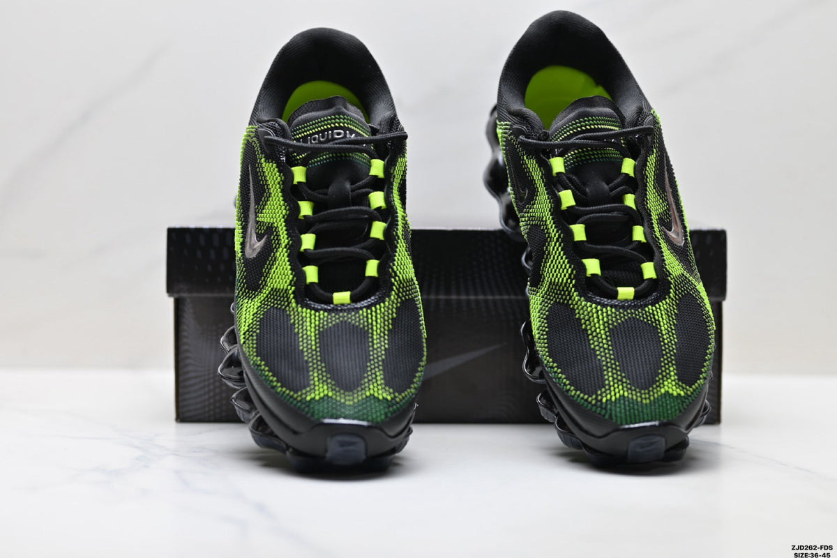 Nike Air Liquid Max Sneakers Black and Volt Green