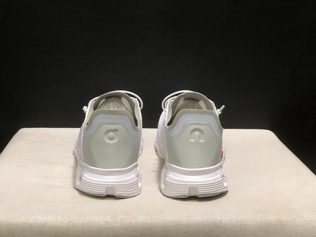 On Cloud 6 Coast Sneakers, White and Gray