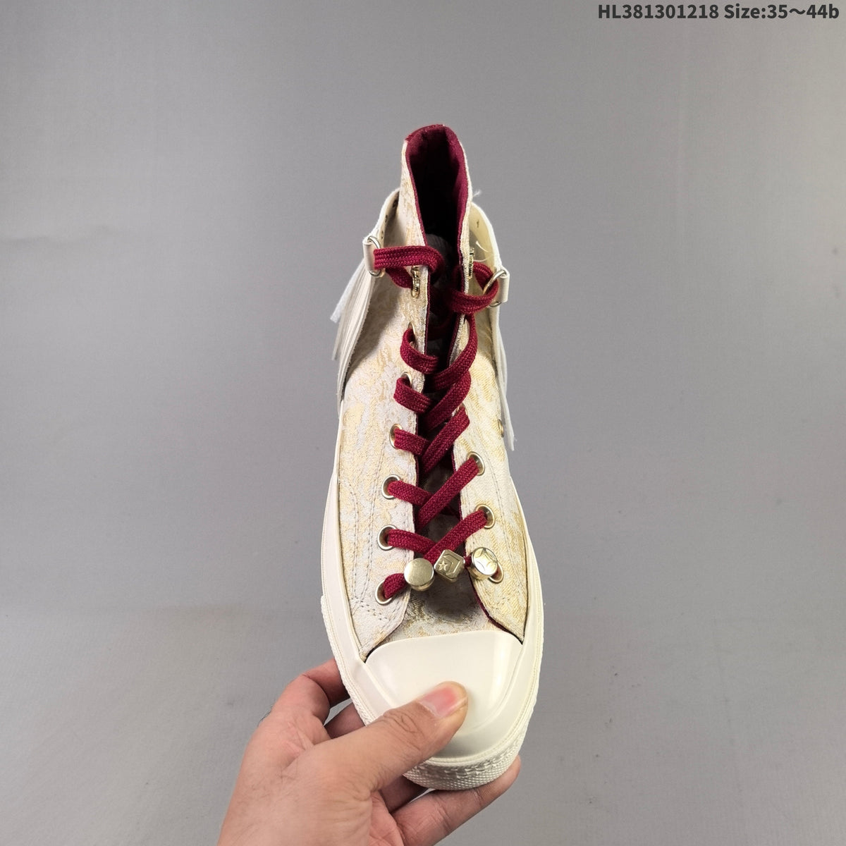 Converse Chuck 70 High-Top Sneakers, Gold and Burgundy