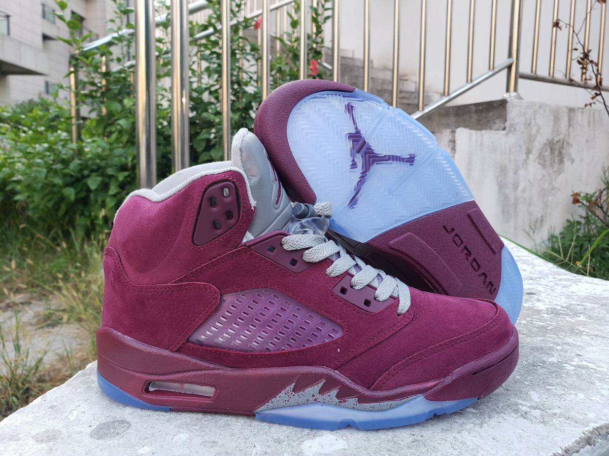 Air Jordan 5 Burgundy High-Top Sneakers