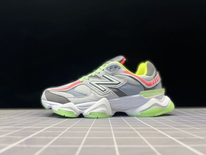New Balance 9060DGG Grey Sneakers with Lime Accents