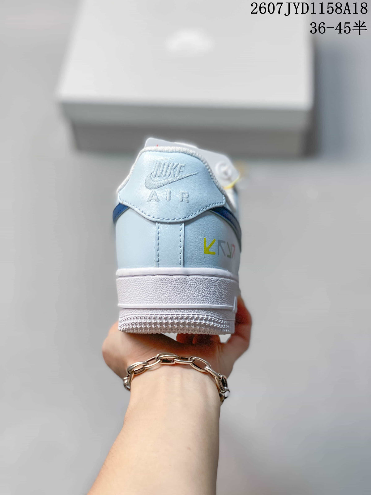 Nike Air Force 1 '07 Low Sneakers, White and Light Blue