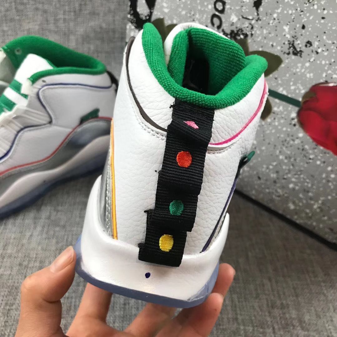 Air Jordan 10 Retro Wings White Multicolor Sneakers