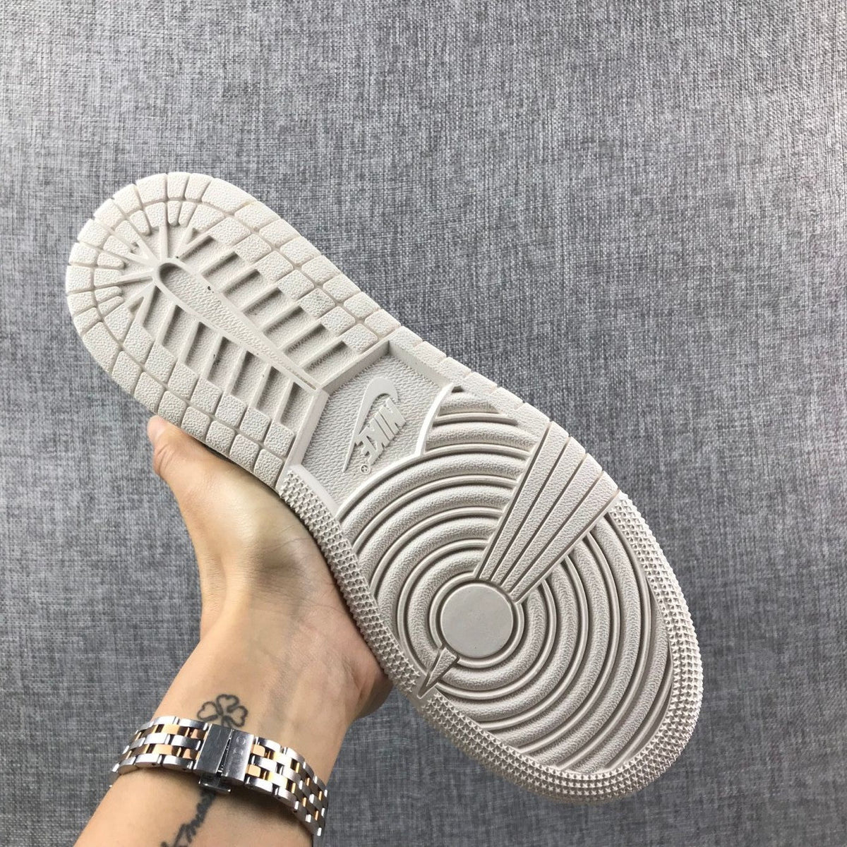 Air Jordan 1 Mid Sneakers in White and Grey