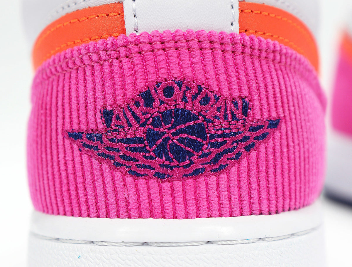 Nike Air Force 1 Low Sneakers, White Pink Orange 554723-502