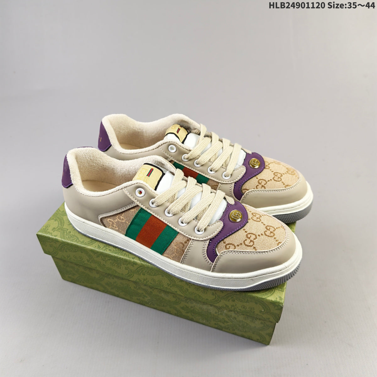 Gucci Distressed Screener Low-Top Sneakers