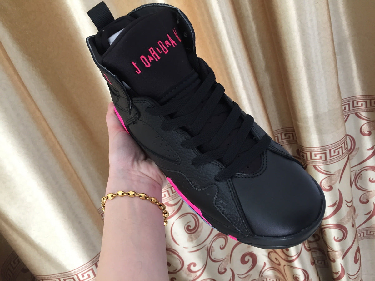 Jordan Air Jordan 7 Black and Pink High-Top Sneakers