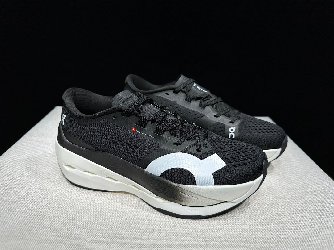 On Cloudboom Max Running Shoes, Black/White