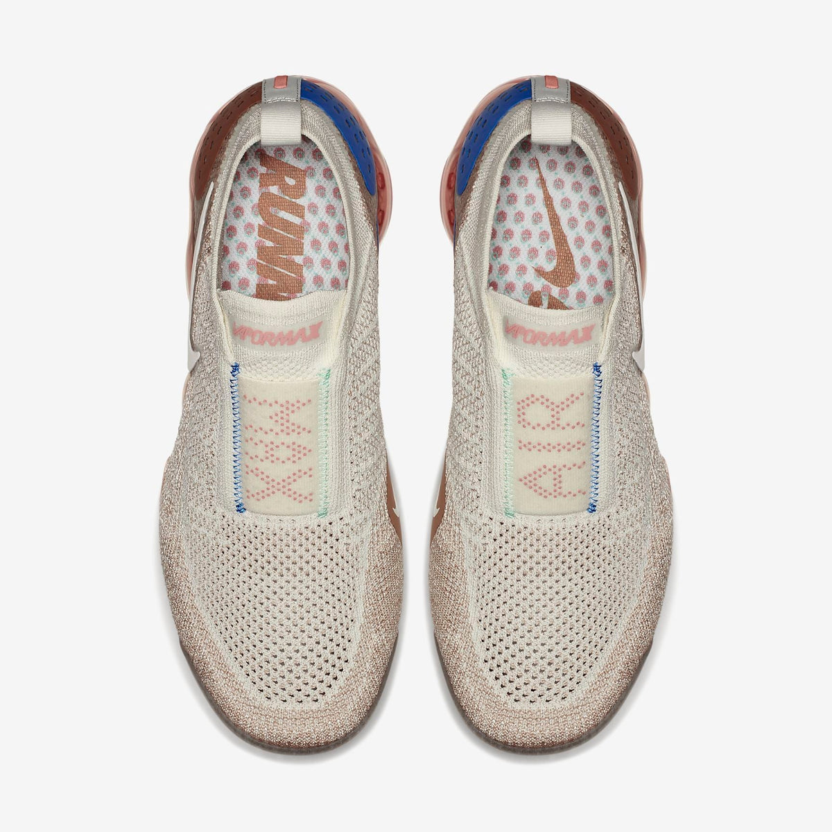 Nike Air VaporMax Flyknit Moc 2 Sneakers, Sail and Blue