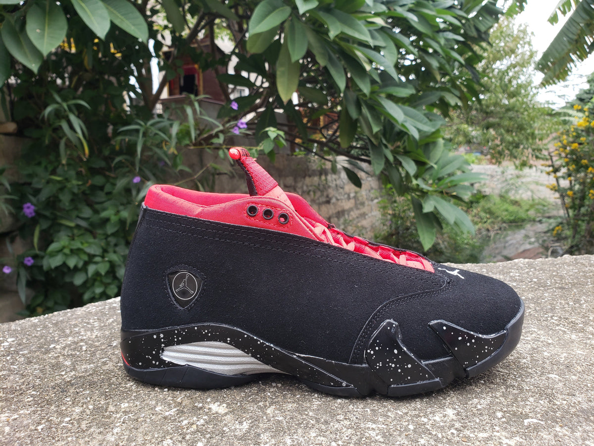 Jordan Air Jordan 14 Black and Red Mid-Top Sneakers