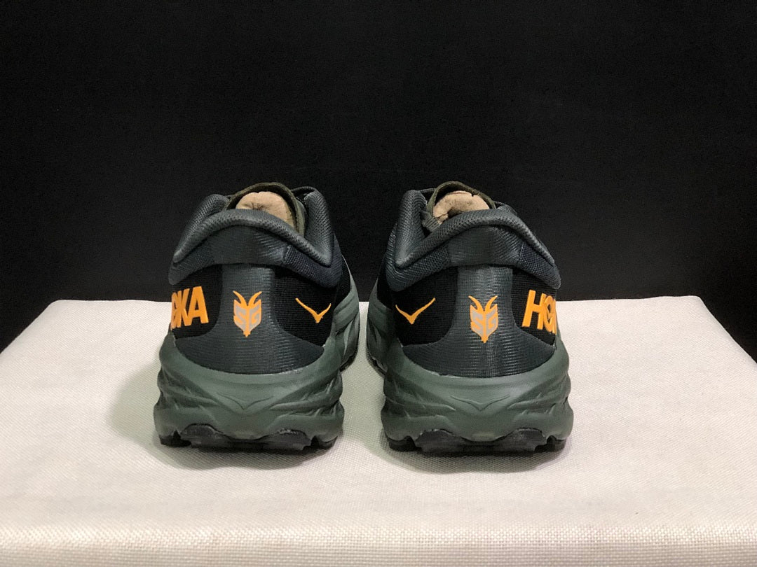 HOKA Speedgoat 5 Trail Running Shoes, Black and Olive