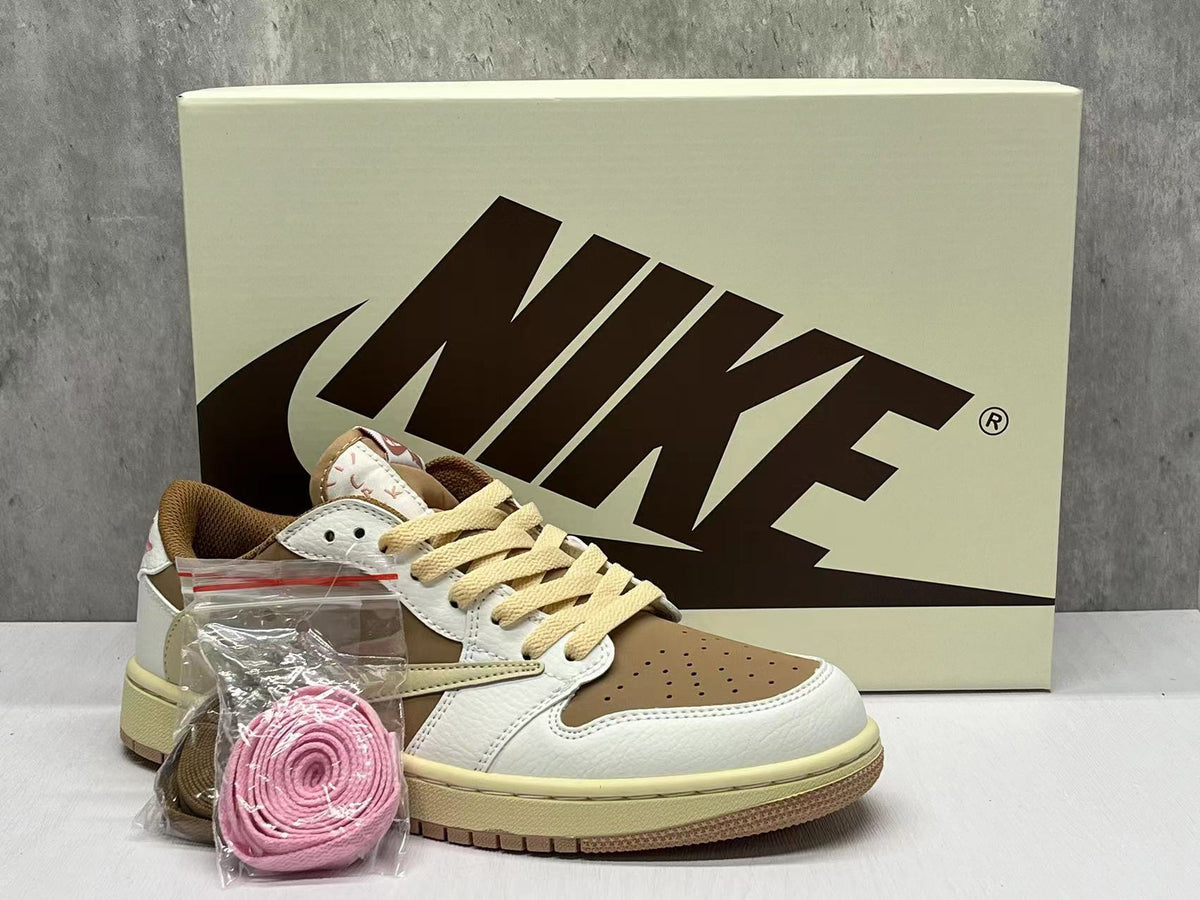 Jordan 1 Low Travis Scott Mocha Pink Sneakers