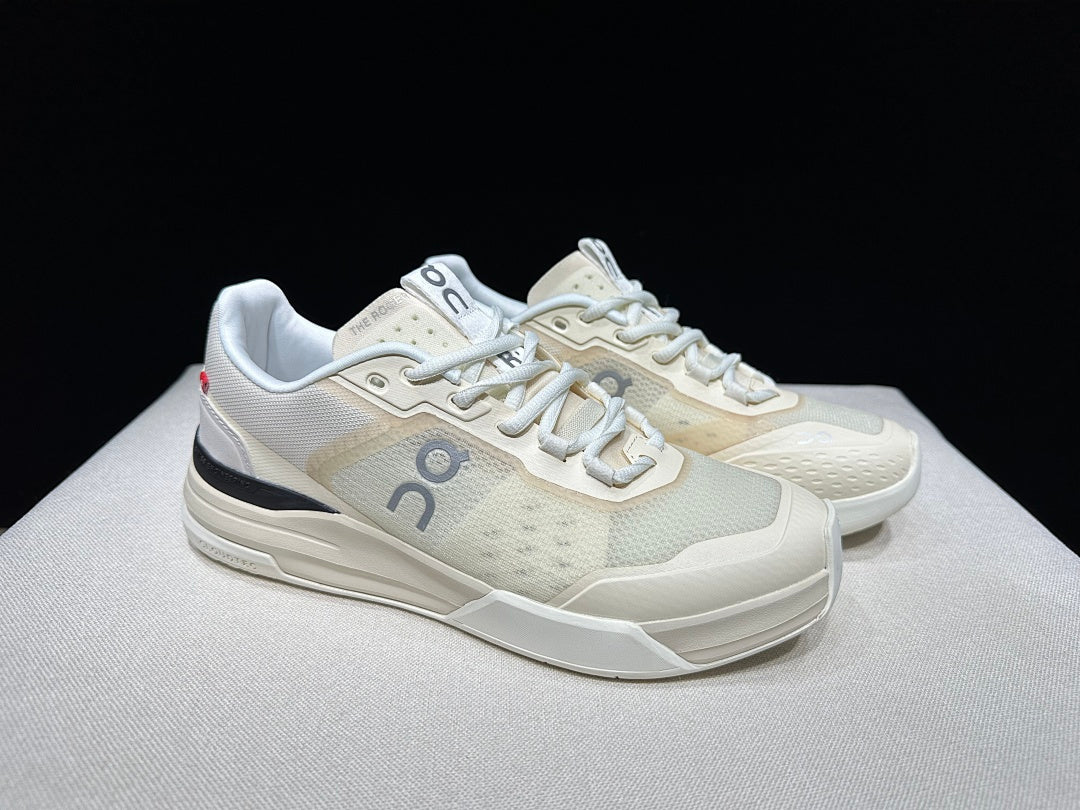 On The Roger Advantage Pro Sneakers in Cream and Black
