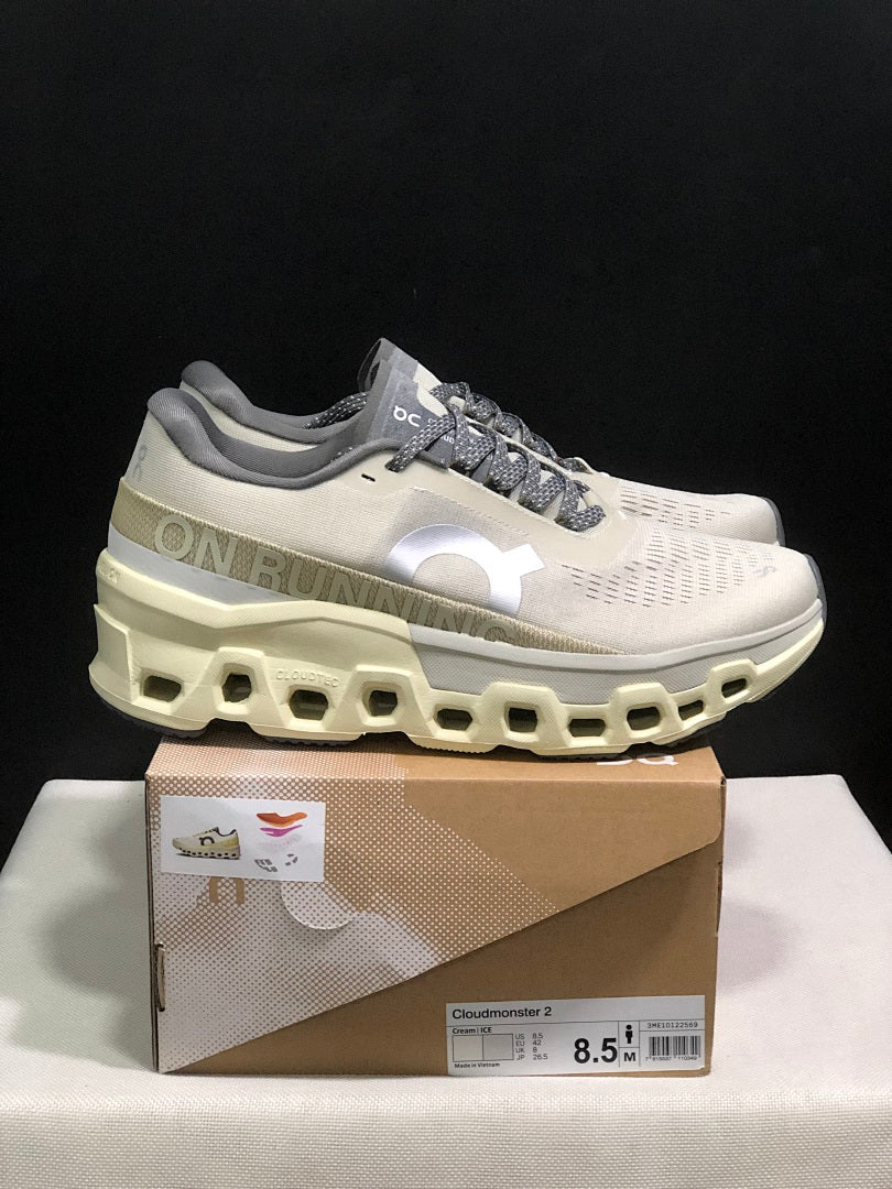 On Cloudmonster 2 Running Shoes Cream White