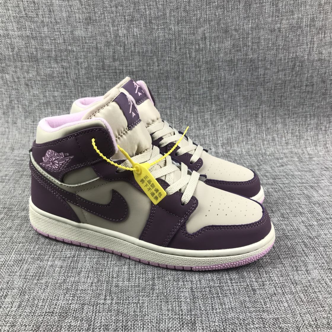 Air Jordan 1 Retro High OG White Purple Sneakers