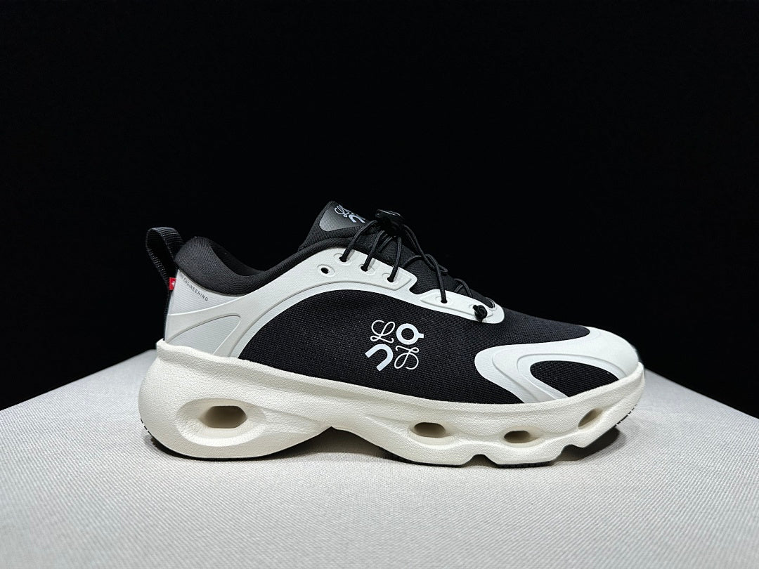 On x LOEWE Cloudventure 3.0 Black and White Sneakers