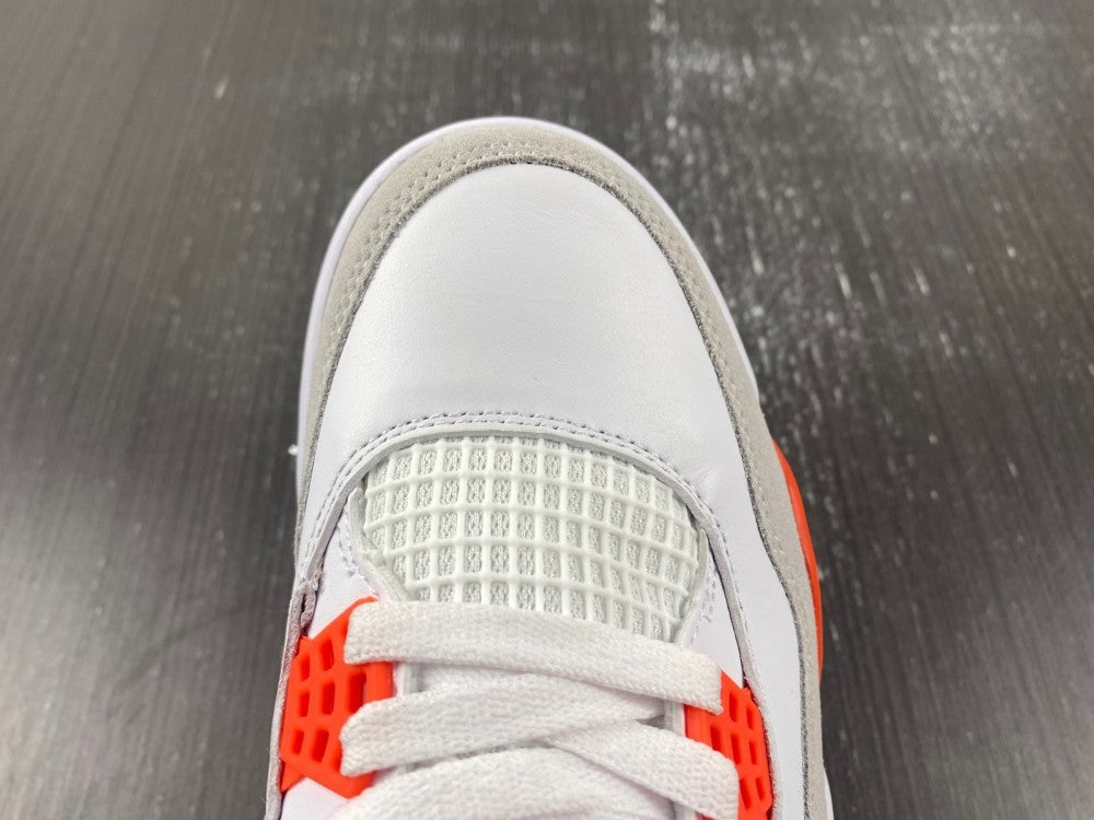 Nike SB x Air Jordan 4 White and Orange Sneakers DR5415-108