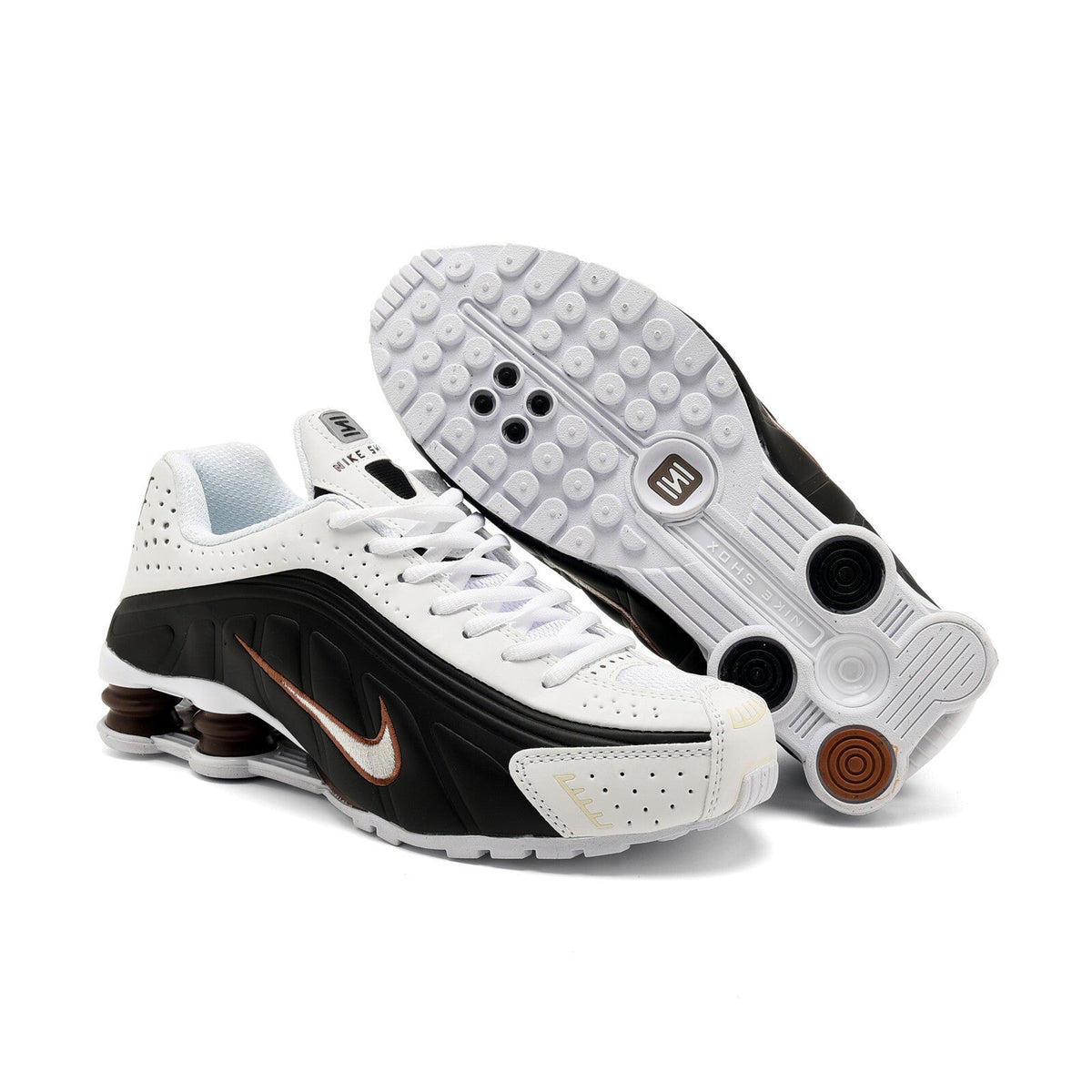 Nike Shox R4 Sneakers White Black Bronze