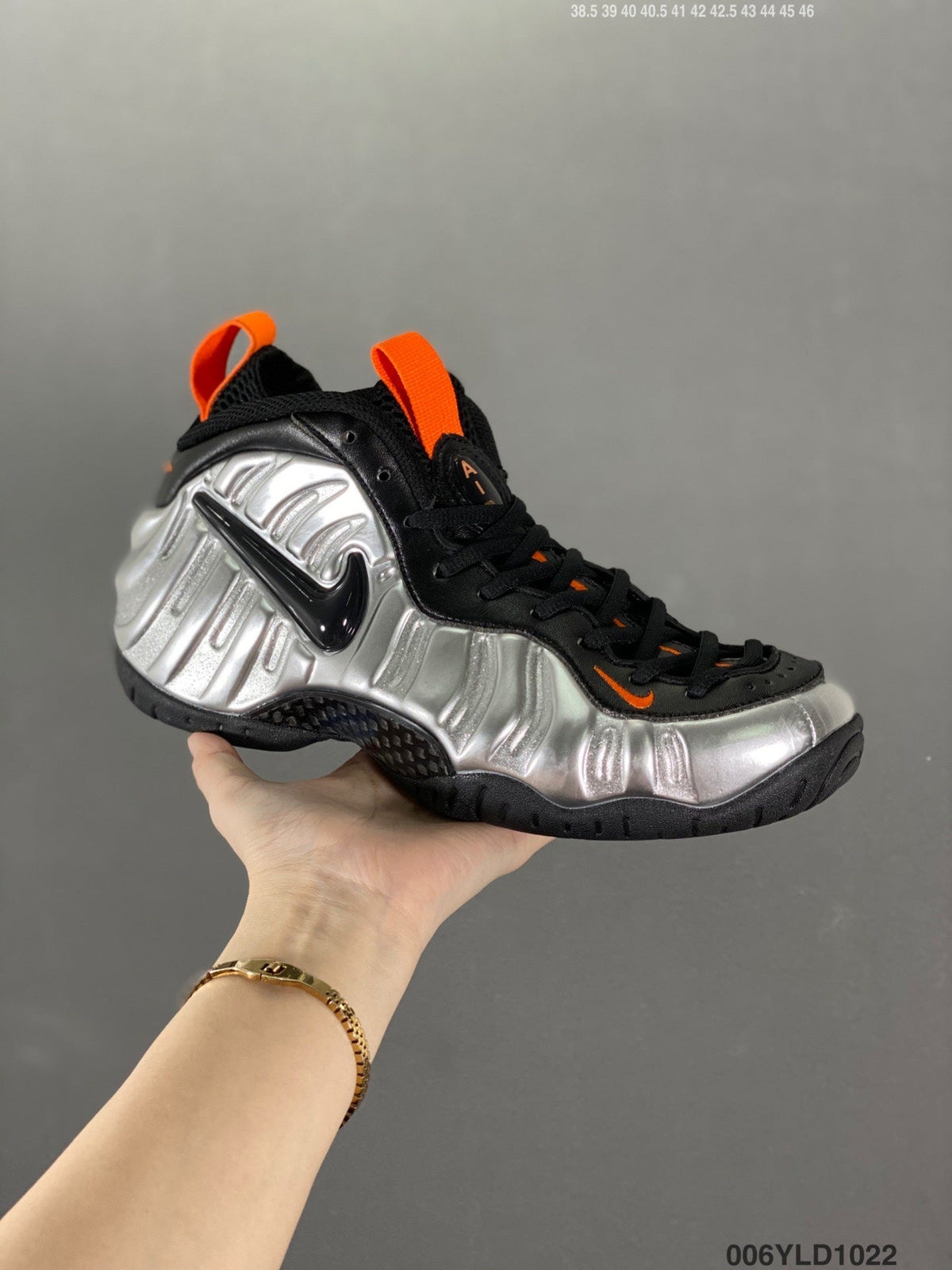 Nike Air Foamposite Pro Halloween Silver Black Orange Sneakers