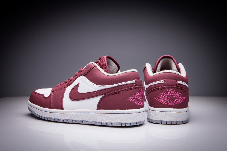 Jordan Air Jordan 1 Low Sneakers White and Burgundy