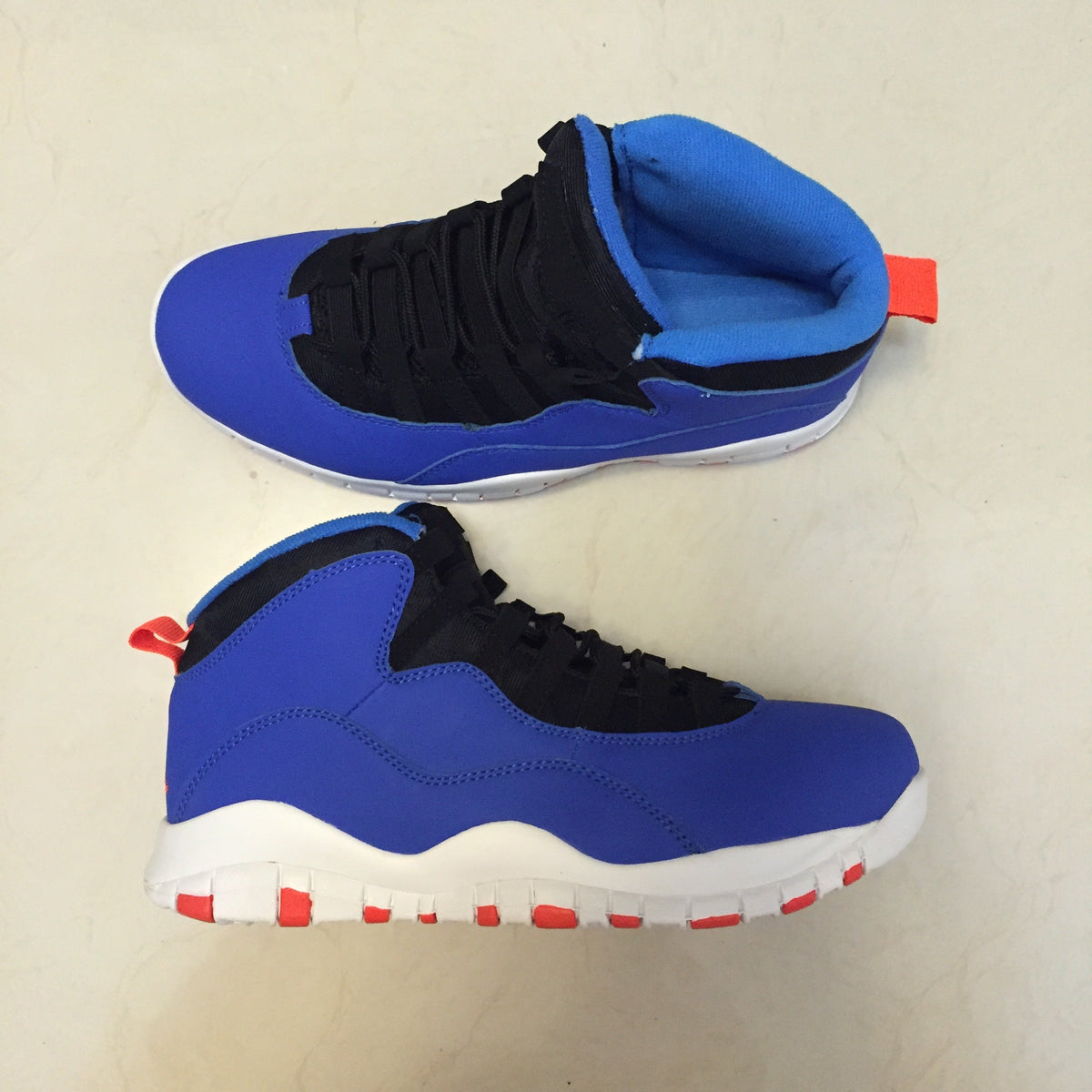 Jordan Air Jordan 10 High-Top Sneakers in Blue, Black and Red