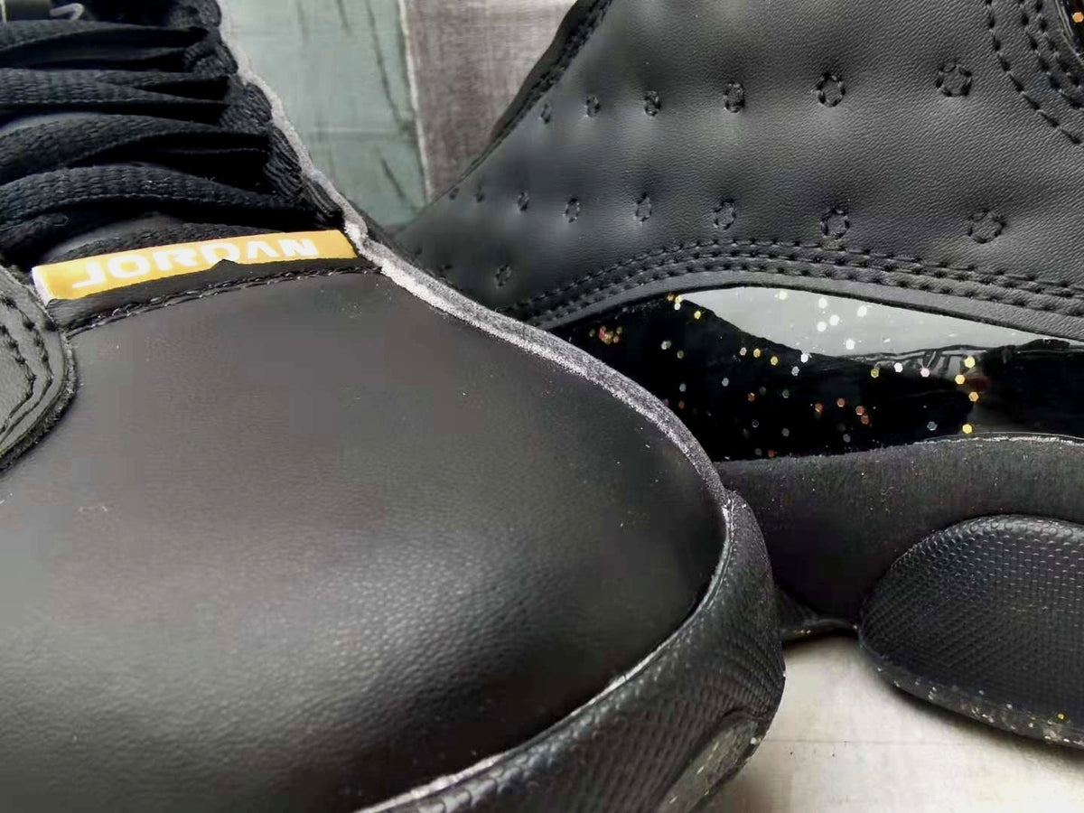 Jordan 13 Black and Gold Men's Sneakers