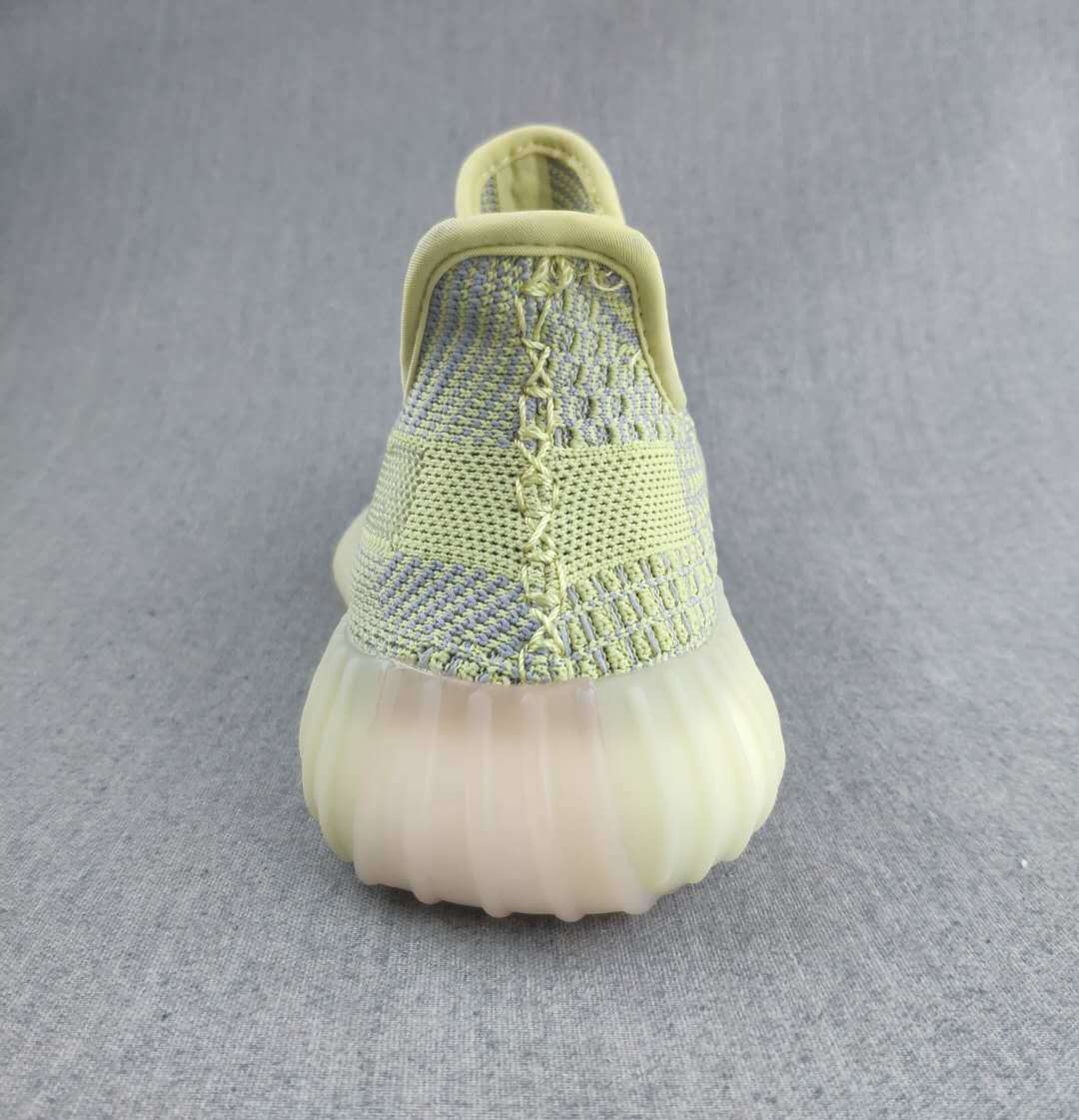 Yeezy 350 V2 Knit Sneakers in Pale Yellow and Gray