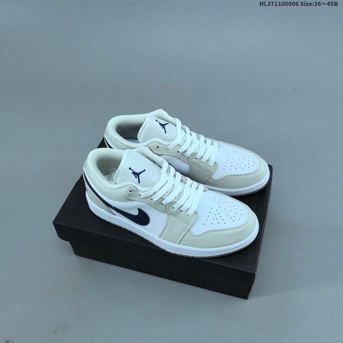 Jordan 1 Low OG Sneakers, White Multi-Color, 553558-146