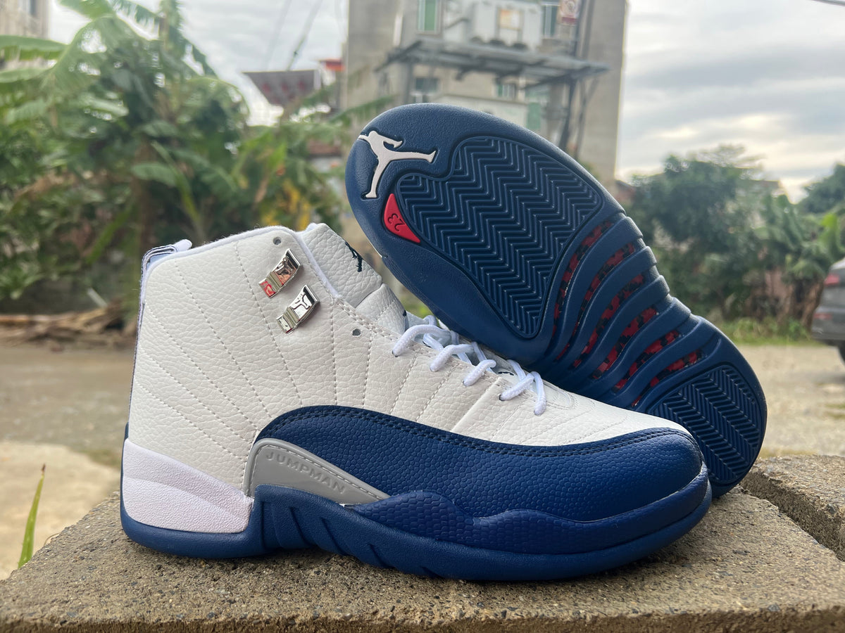 Jordan Air Jordan 12 High Sneakers White and Navy