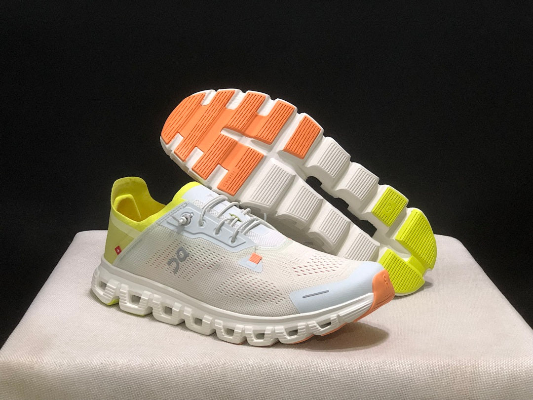 On Cloud 6 Coast Sneakers in Ivory, Yellow and Orange