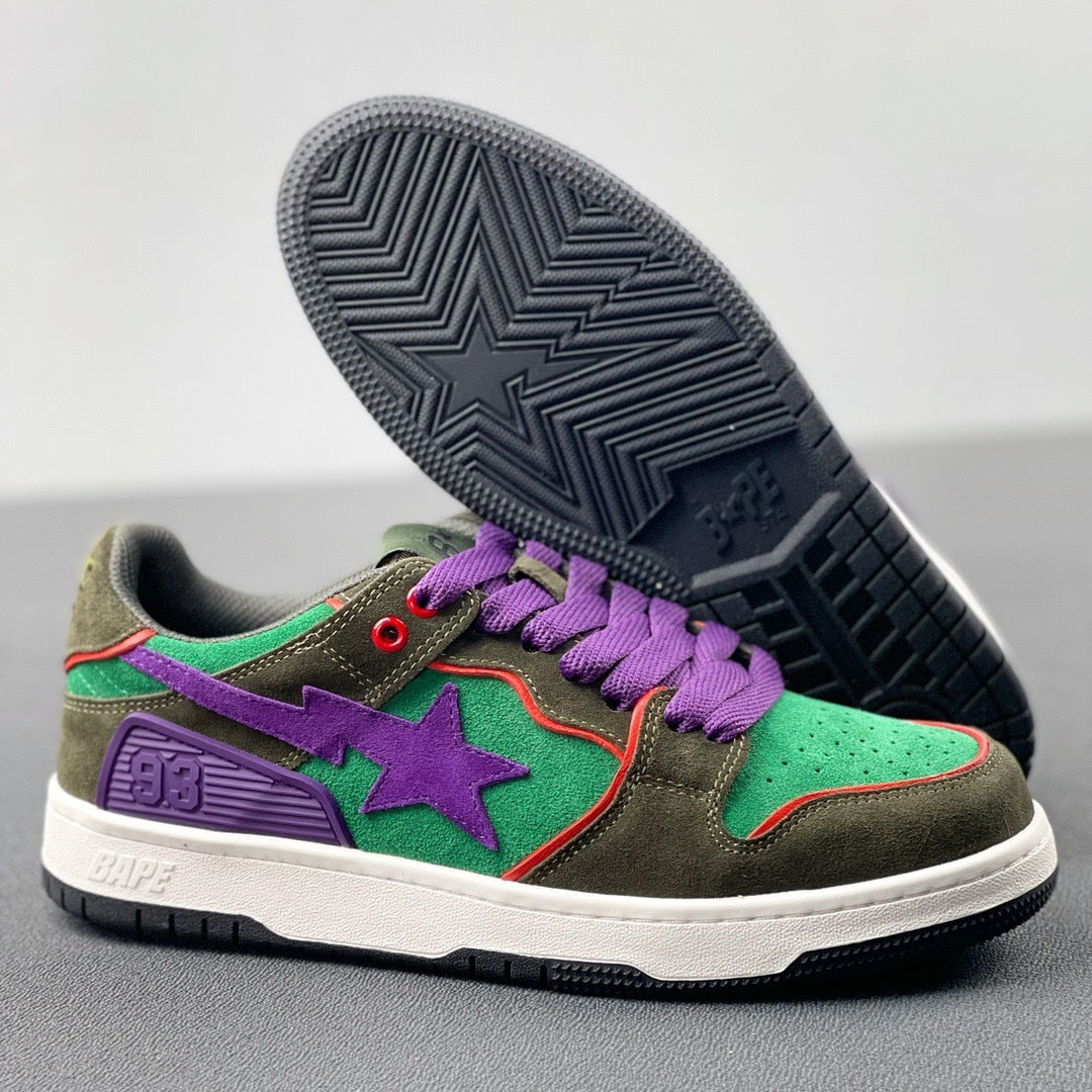 BAPE SK8 Sta Sneakers Green and Purple