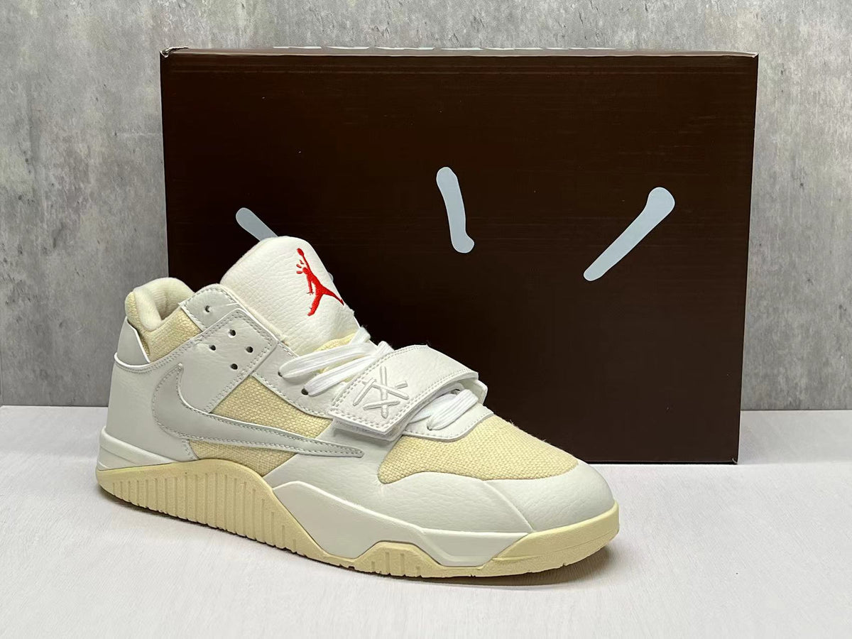 Nike Jordan x Travis Scott Sneaker in Sail and Yellow