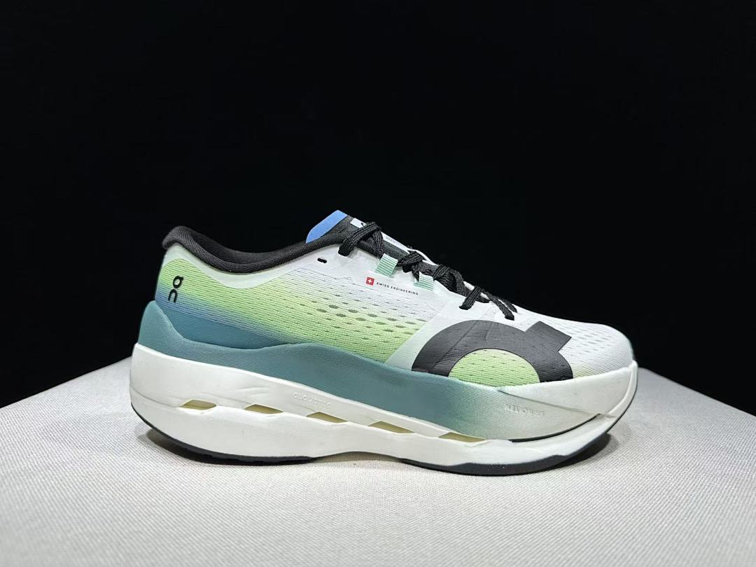 On Cloudboom Max Running Shoes, White and Green